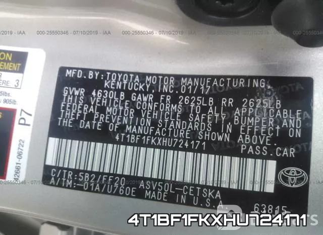 4T1BF1FKXHU724171 фото 10