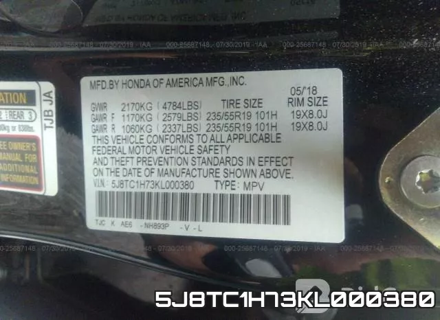 5J8TC1H73KL000380 фото 10