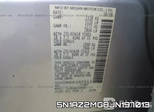 5N1AZ2MG8JN197013 фото 10