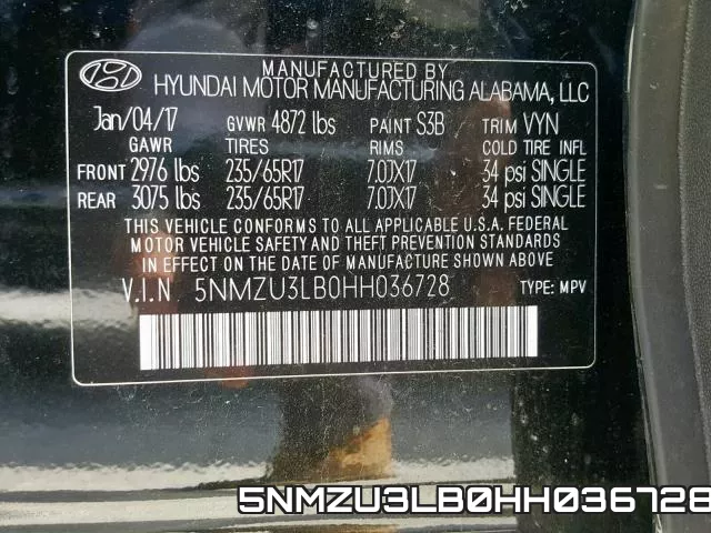 5NMZU3LB0HH036728 фото 2
