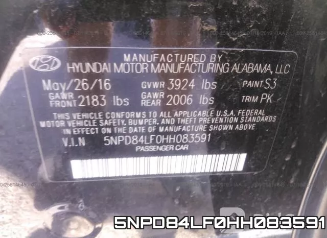 5NPD84LF0HH083591 фото 10