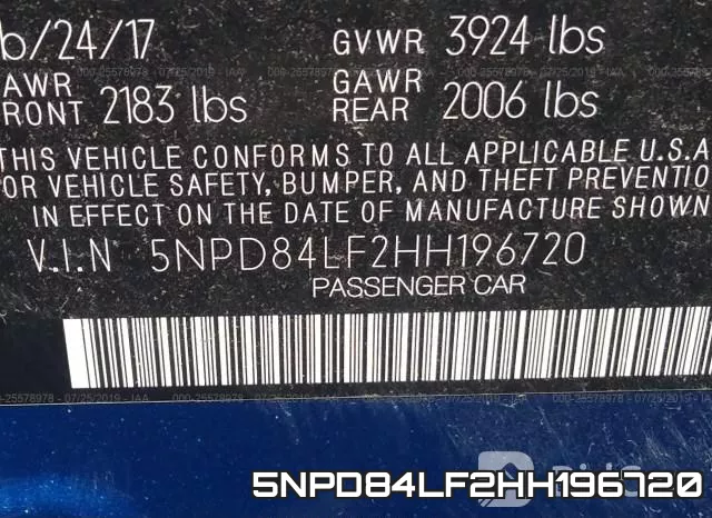 5NPD84LF2HH196720 фото 10