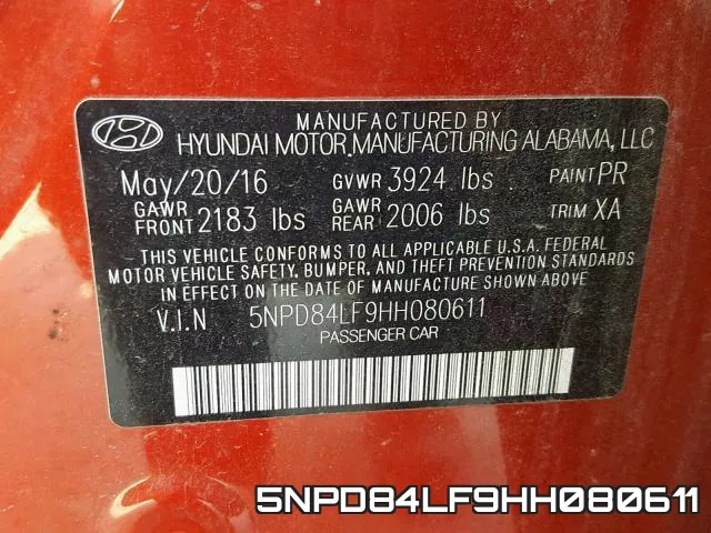 5NPD84LF9HH080611 фото 2