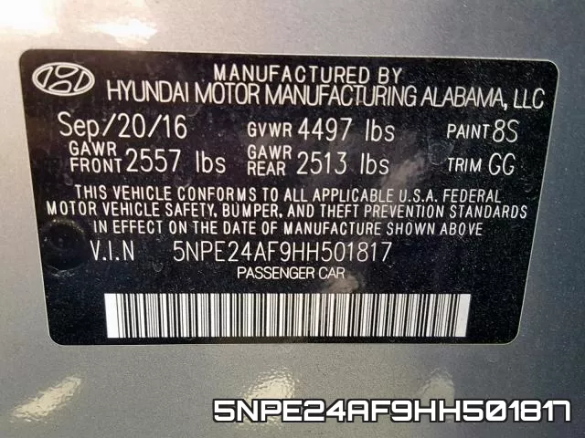 5NPE24AF9HH501817 фото 2