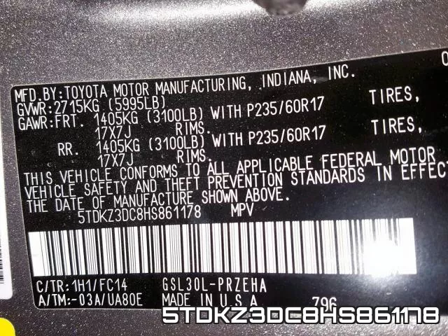 5TDKZ3DC8HS861178 фото 2