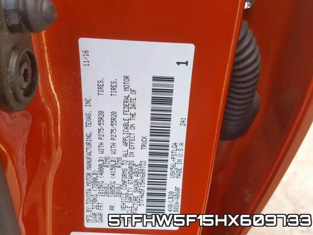 5TFHW5F15HX609733 фото 2