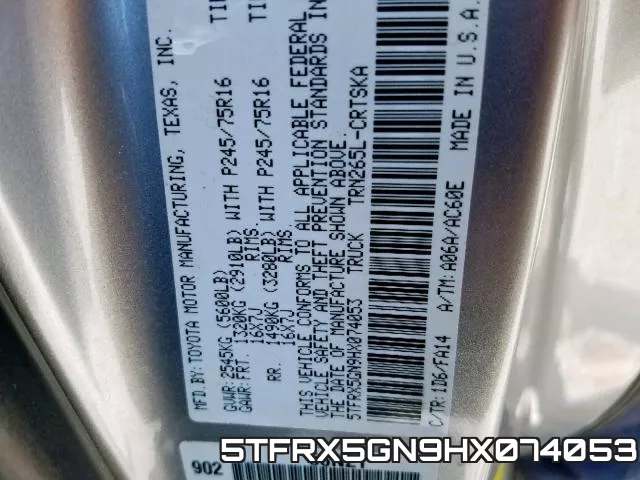 5TFRX5GN9HX074053 фото 2