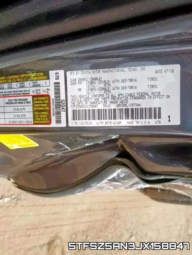 5TFSZ5AN3JX158847 фото 2