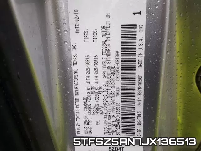 5TFSZ5AN7JX136513 фото 2