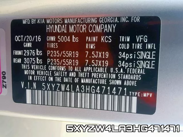 5XYZW4LA3HG471471 фото 2