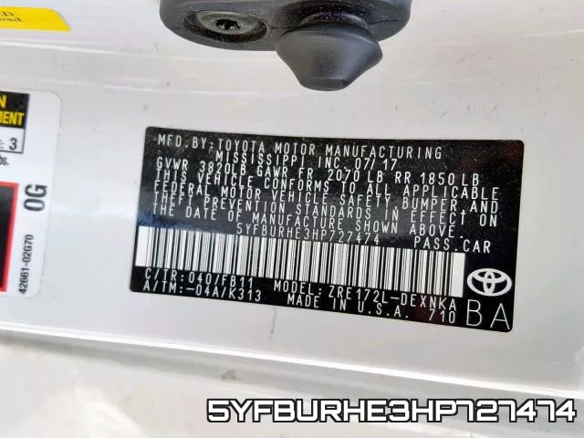 5YFBURHE3HP727474 фото 2
