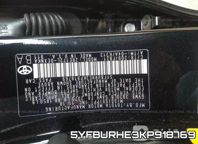 5YFBURHE3KP918769 фото 10