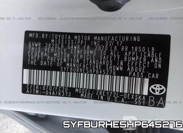 5YFBURHE5HP645276 фото 9