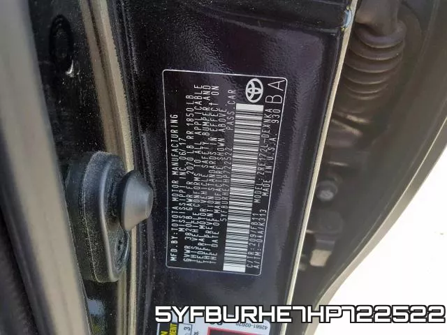 5YFBURHE7HP722522 фото 2