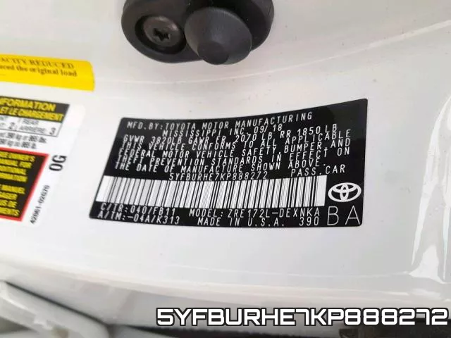 5YFBURHE7KP888272 фото 2