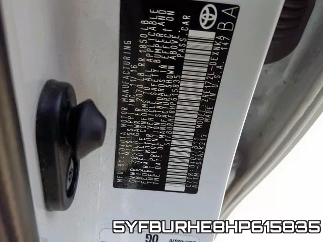 5YFBURHE8HP615835 фото 2