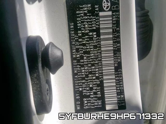 5YFBURHE9HP671332 фото 2