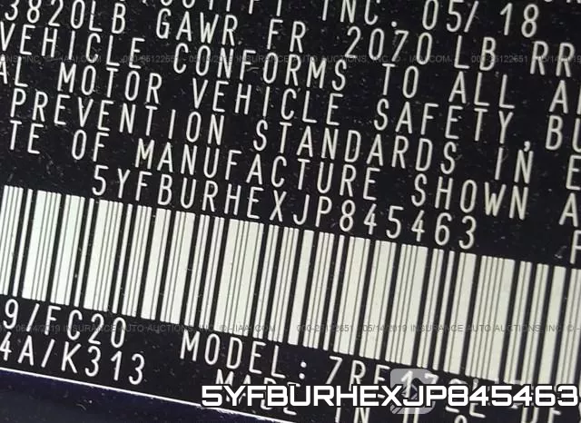 5YFBURHEXJP845463 фото 10