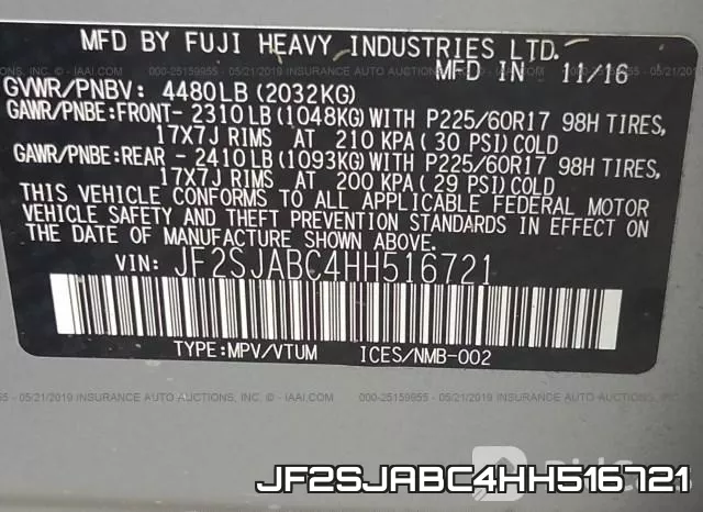 JF2SJABC4HH516721 фото 10