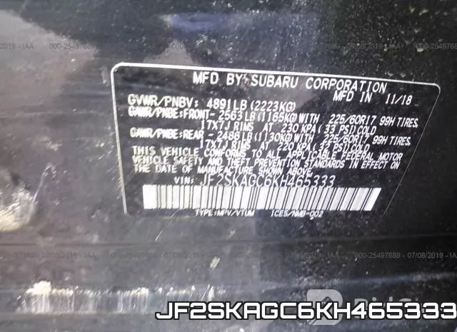 JF2SKAGC6KH465333 фото 10