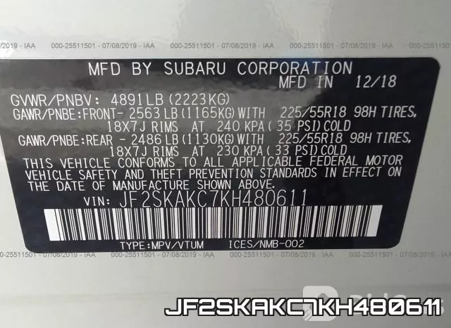 JF2SKAKC7KH480611 фото 10