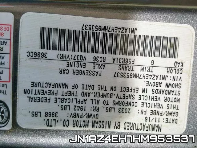 JN1AZ4EH7HM953537 фото 2