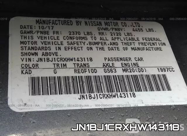 JN1BJ1CRXHW143118 фото 10