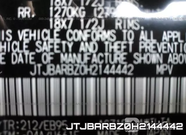 JTJBARBZ0H2144442 фото 10