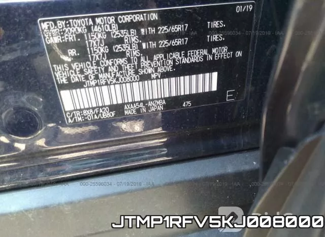 JTMP1RFV5KJ008000 фото 10