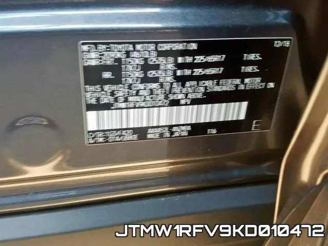 JTMW1RFV9KD010472 фото 2