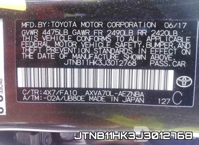 JTNB11HK3J3012768 фото 10