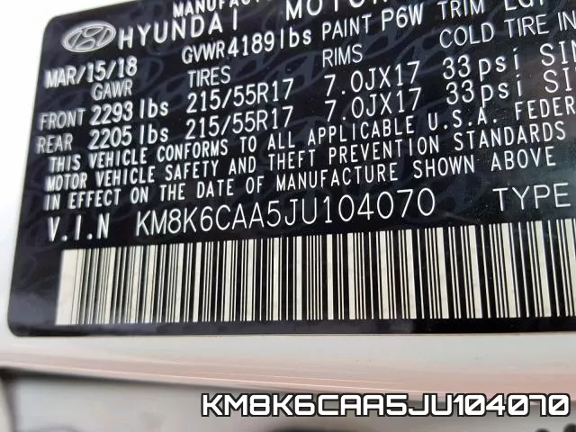 KM8K6CAA5JU104070 фото 2