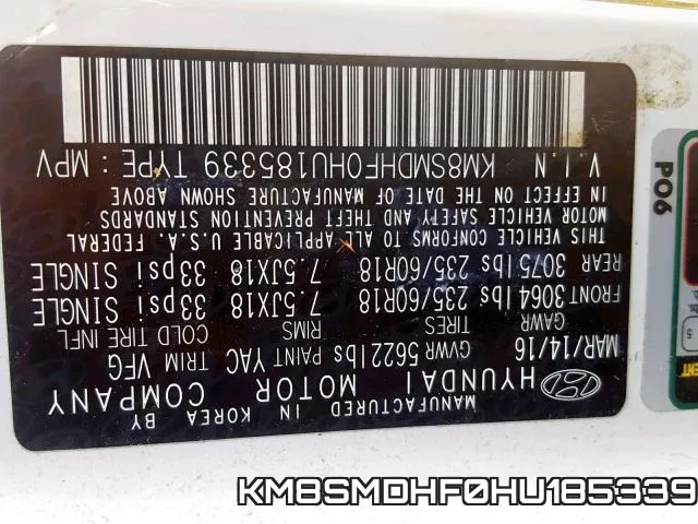 KM8SMDHF0HU185339 фото 2
