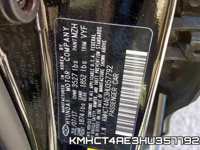 KMHCT4AE3HU357792 фото 2