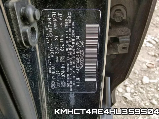 KMHCT4AE4HU359504 фото 2