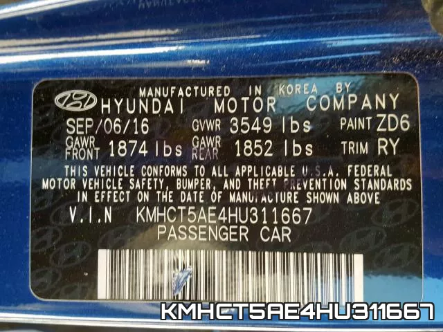 KMHCT5AE4HU311667 фото 2