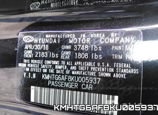 KMHTG6AF8KU005937 фото 10