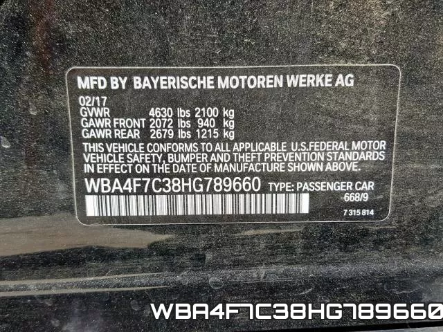 WBA4F7C38HG789660 фото 2