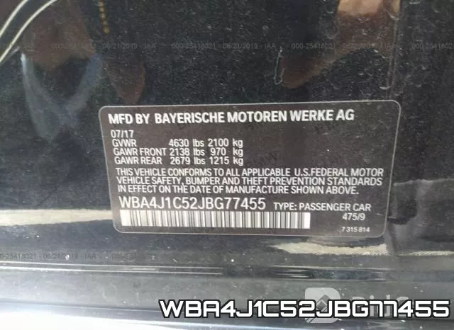 WBA4J1C52JBG77455 фото 10