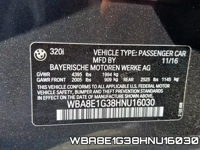 WBA8E1G38HNU16030 фото 2