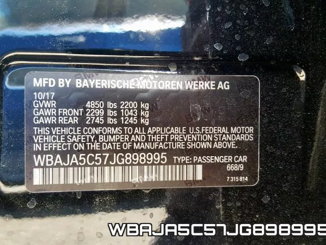 WBAJA5C57JG898995 фото 2