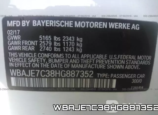 WBAJE7C38HG887352 фото 10