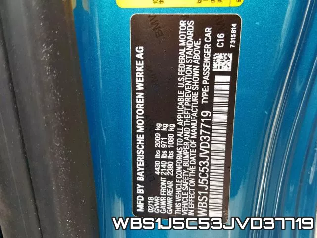 WBS1J5C53JVD37719 фото 2