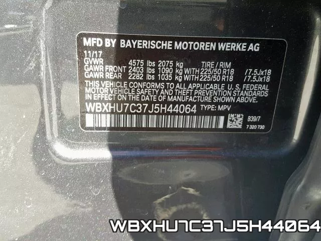 WBXHU7C37J5H44064 фото 2