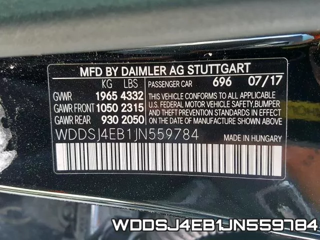 WDDSJ4EB1JN559784 фото 2