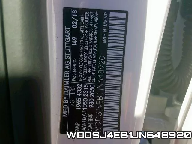 WDDSJ4EB1JN648920 фото 2