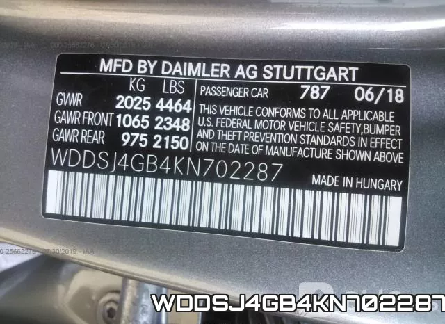 WDDSJ4GB4KN702287 фото 9