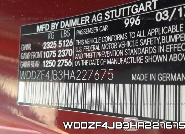 WDDZF4JB3HA227675 фото 10