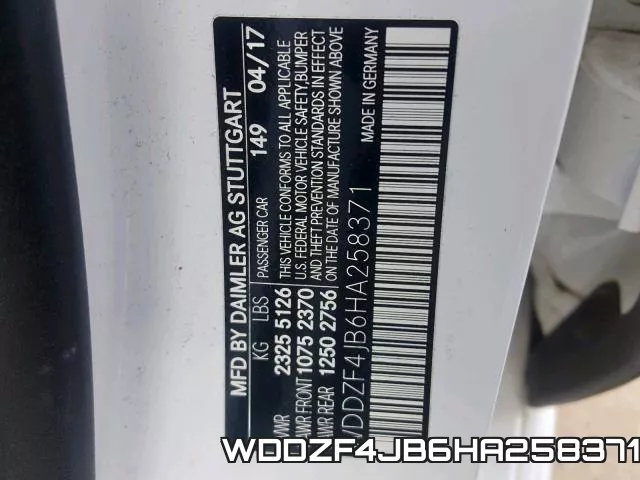 WDDZF4JB6HA258371 фото 2