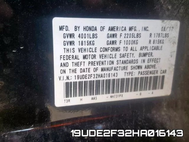 19UDE2F32HA016143 фото 2
